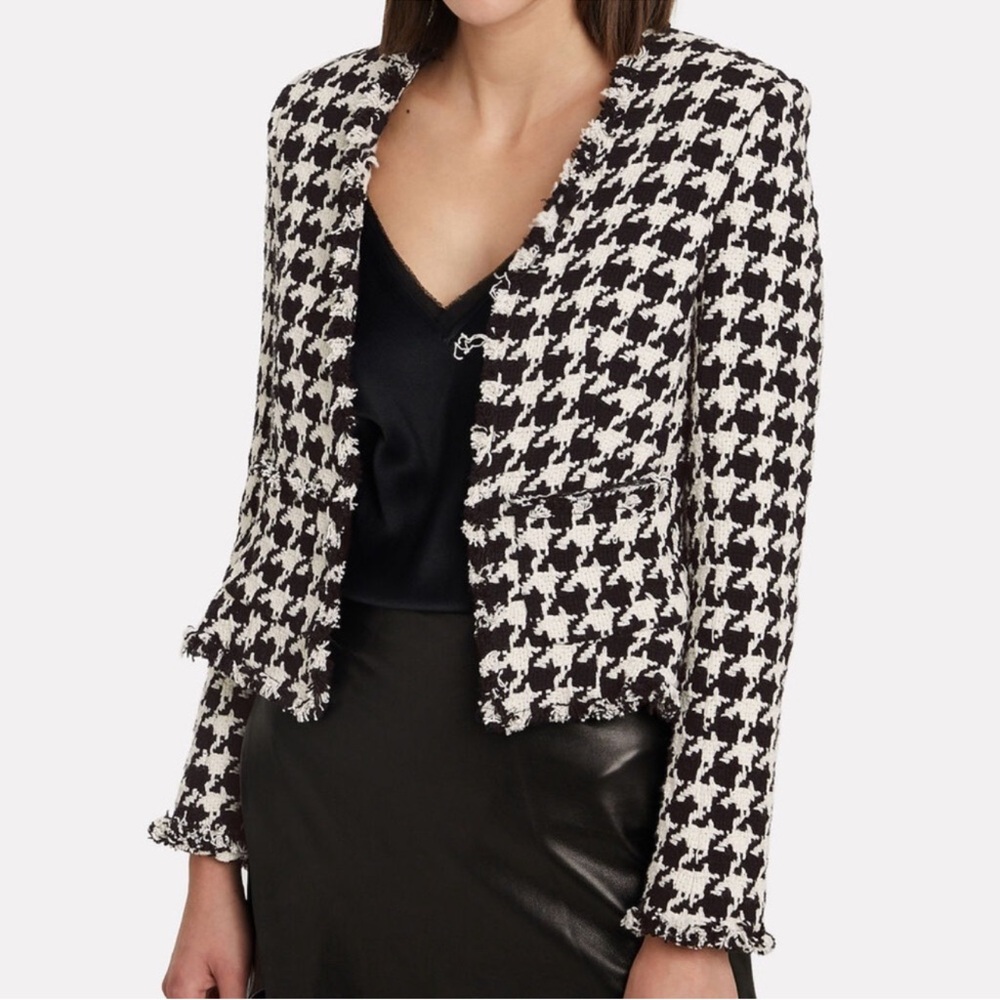 L'Agence Adette Houndstooth Tweed Jacket NWOT - Picture 6 of 10
